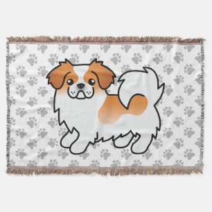 Rode Parti-Kleur Tibetaanse Spaniel Lieve Cartoon Deken