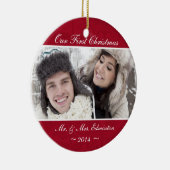 Rode Pas getrouwd Eerste kerstversiering Keramisch Ornament (Rechts)