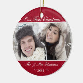 Rode Pas getrouwd Eerste kerstversiering Keramisch Ornament (Links)