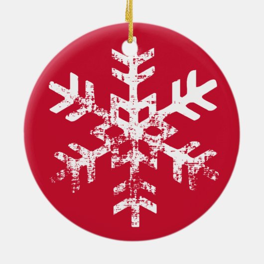 Rode Pas getrouwd Snowflake 1e Kerstmis Keramisch Ornament (Achterkant)