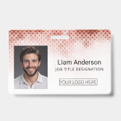 Rode pas met foto voor personeel badge (Voorzijde)
