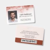Rode pas met foto voor personeel badge (Voor- en achterkant)