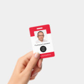 Rode pasfoto naam badge (Handheld)