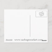 Rode passie roos originele waterverf kunst briefkaart (Achterkant)