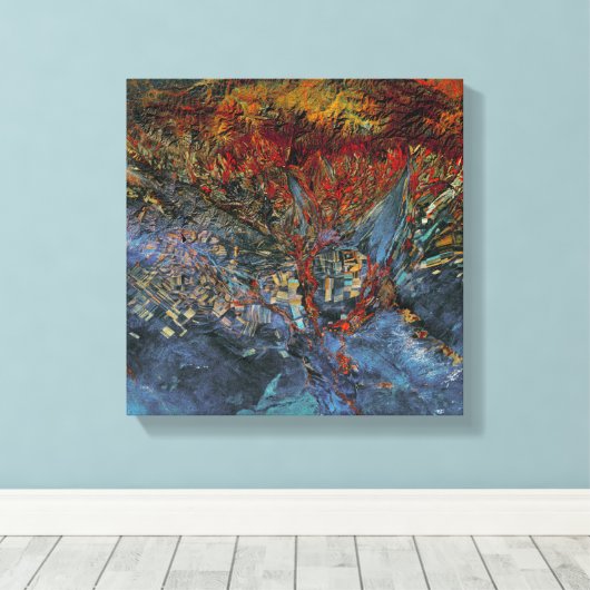 Rode patches beginnen canvas afdruk (Insitu (Houten vloer))