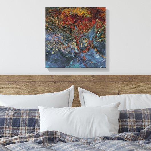 Rode patches beginnen canvas afdruk (Insitu (Slaapkamer))