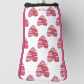 Rode Patchwork Harten Golf Hoofdhoes Golfheadcover (Draai 90)