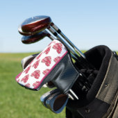 Rode Patchwork Harten Golf Hoofdhoes Golfheadcover (Insitu)