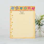 Rode patchwork Quilt Blocks Letterhead Persoonlijk Briefhoofd (Staand voorkant)
