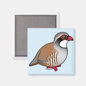 Rode patrijs magneet (Voorkant / Achterkant)