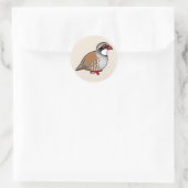 Rode patrijs ronde sticker (Tas)