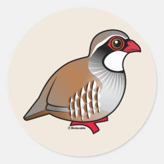 Rode patrijs ronde sticker