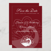 rode pauw redt datum save the date (Voorkant / Achterkant)