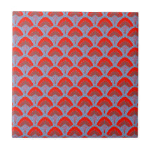 Rode Pauwveer Decorative Keramische Tegel