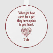 Rode Pawprint Gevulde Hart Vorm, Huisdier Citaat,  Ornament (achterkant)