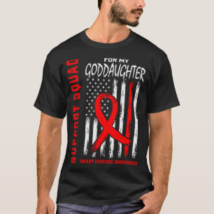 Rode peetdochter hartziekte bewustzijn vlag grafie t-shirt