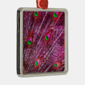 Rode pekelveren kleurenpluim metalen ornament (Rechts)