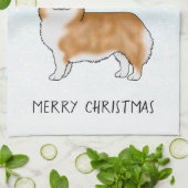 Rode Pembroke Welsh Corgi Blue Winter Kerstmis Theedoek (Gevouwen)