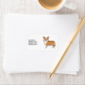 Rode Pembroke Welsh Corgi Dog met aangepaste tekst Etiket (Insitu)