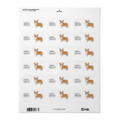Rode Pembroke Welsh Corgi Dog met aangepaste tekst Etiket (Full Sheet)
