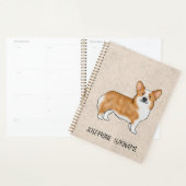 Rode Pembroke Welsh Corgi-hond met aangepaste naam Planner (Display)