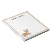 Rode Pembroke Welsh Corgi-hond met aangepaste teks Notitieblok (Schuin)