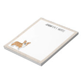 Rode Pembroke Welsh Corgi-hond met aangepaste teks Notitieblok (Linkerzijde)