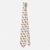 Rode Pembroke Welsh Corgi Hond Pattern Met Monogra Stropdas (Voorkant)