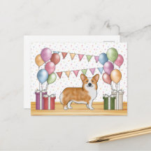 Rode Pembroke Welsh Corgi Kleurrijke Pastel Verjaa