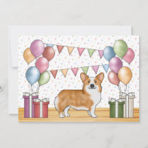 Rode Pembroke Welsh Corgi Kleurrijke Pastelverjaar