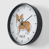 Rode Pembroke Welsh Corgi Schattigee hond met aang (Hoek)