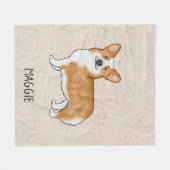 Rode Pembroke Welsh Corgi Schattigee hond met aang Fleece Deken (Voorkant (Horizontaal))