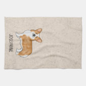 Rode Pembroke Welsh Corgi Schattigee hond met aang Theedoek (Horizontaal)