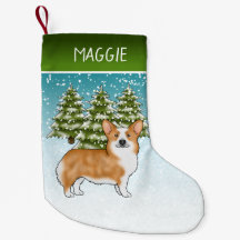 Rode Pembroke Welsh Corgi Winter Bos Kerstmis