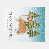 Rode Pembroke Welsh Corgi Winter Forest Kerstmis Fleece Deken (Voorkant (Horizontaal))