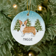 Rode Pembroke Welsh Corgi Winter Forest Kerstmis
