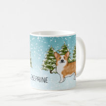 Rode Pembroke Welsh Corgi Winter Forest Kerstmis