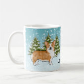 Rode Pembroke Welsh Corgi Winter Forest Kerstmis Koffiemok (Links)