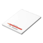 Rode Pencil Marker Gepersonaliseerde Leraar Notitieblok (Linkerzijde)