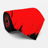 Rode penseel Modern Zwarte Achtergrond Stropdas (Opgerold)