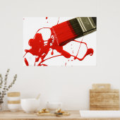 Rode penseel poster (Keuken)
