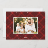 Rode penseelplaat 3 foto feestdagenkaart (Achterkant)