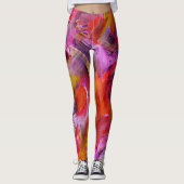 Rode penseelstreken leggings (Voorkant)