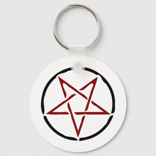 Rode Pentagram Sleutelhanger (Voorkant)