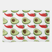 Rode Peper Diva Schattige Groene Avocado Cartoon P Theedoek (Horizontaal)