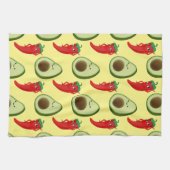 Rode Peper Diva Schattige Groene Avocado Cartoon P Theedoek (Horizontaal)