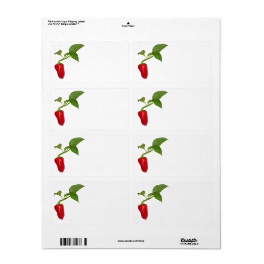 Rode peper etiket (Full Sheet)