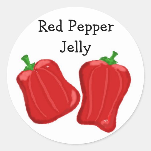 Rode Peper Gelei Ronde Sticker (Voorkant)