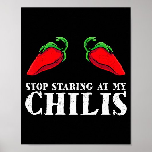 Rode Peper Heet Scy Eten Grappig Stop met Staren n Poster (Voorkant)