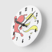 Rode peper met gele vlammen achter ronde klok (Hoek)